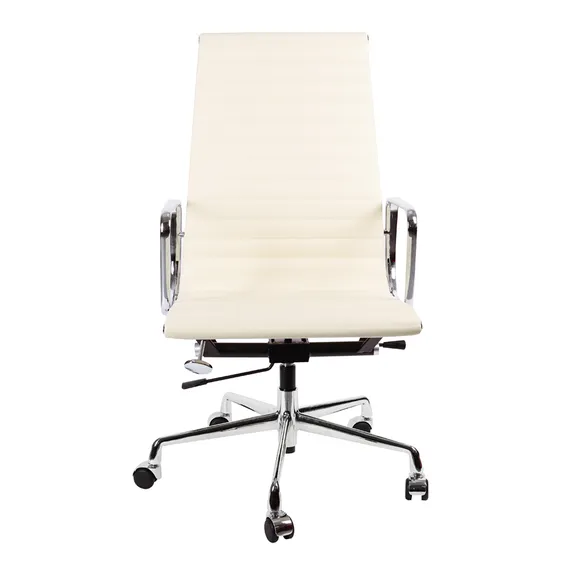 Офисное кресло Eames Ribbed EA 119 кремовая кожа