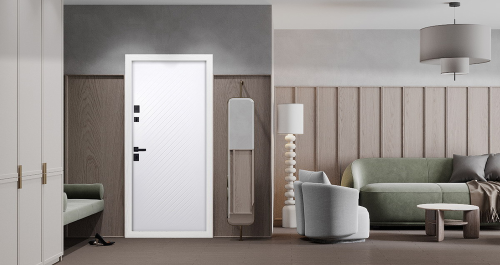 Стальная дверь «Vertu» (адаптивная замковая часть). Заказная модель.