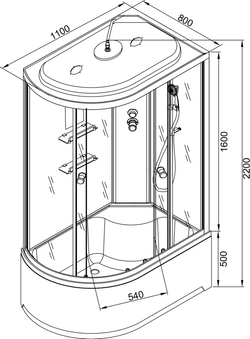 Душевая кабина AvaCan (АваКан) EM4511 R LED