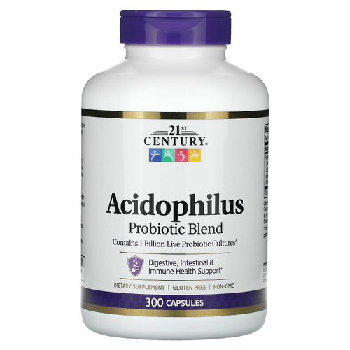 21st Century, Acidophilus, смесь пробиотиков, 300 капсул