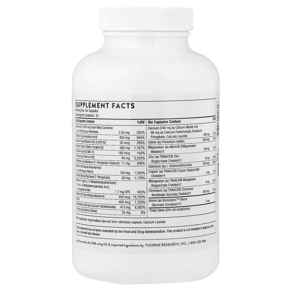 Thorne, мультивитамины для женщин старше 50 лет, 180 капсул
