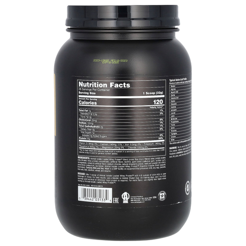 Animal, Изолят, порошок сывороточного протеина, клубника, 907 г (2 фунта)