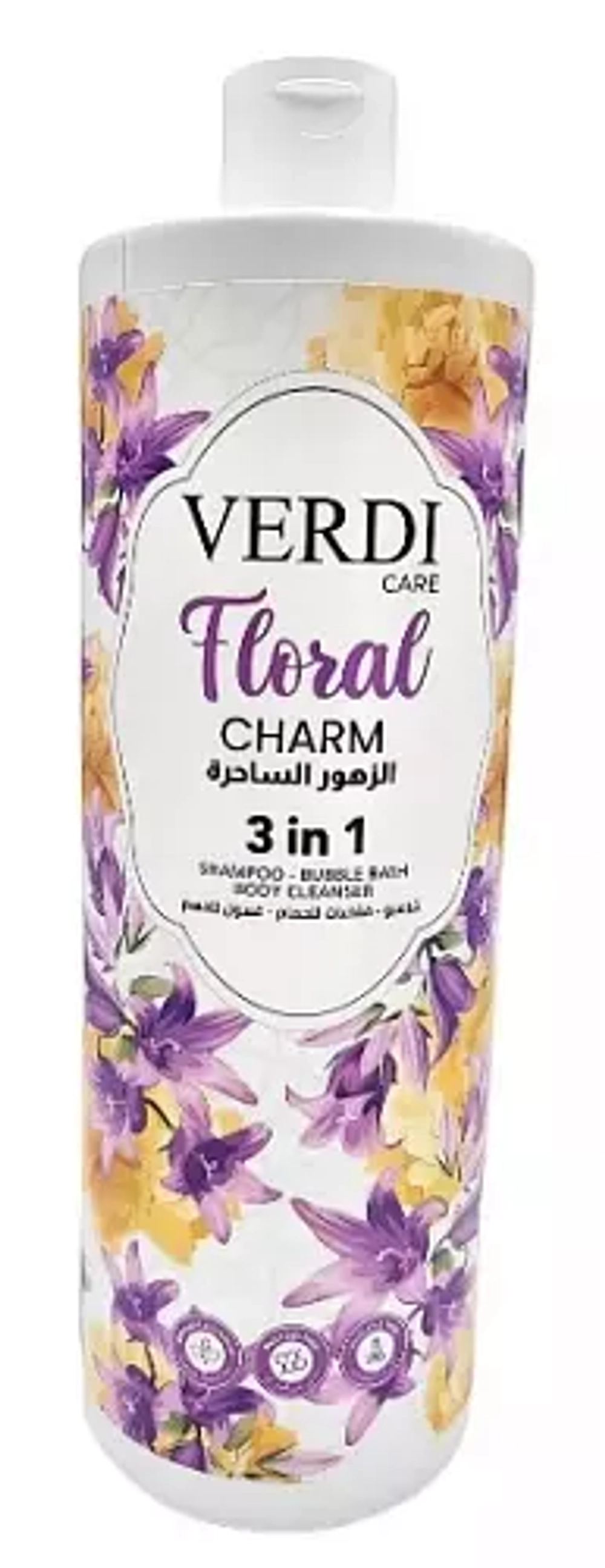 VERDI ШАМПУНЬ+ПЕНА+ГЕЛЬ д/тела  и волос 3в1,800мл ЦВЕТОЧНЫЙ ШАРМ/FLORAL CHARM*12