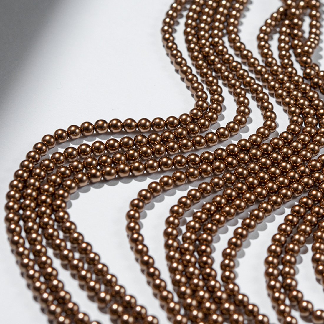 Хрустальный жемчуг, оттенок "Bronze", шар 4,1мм, улучшенное покрытие