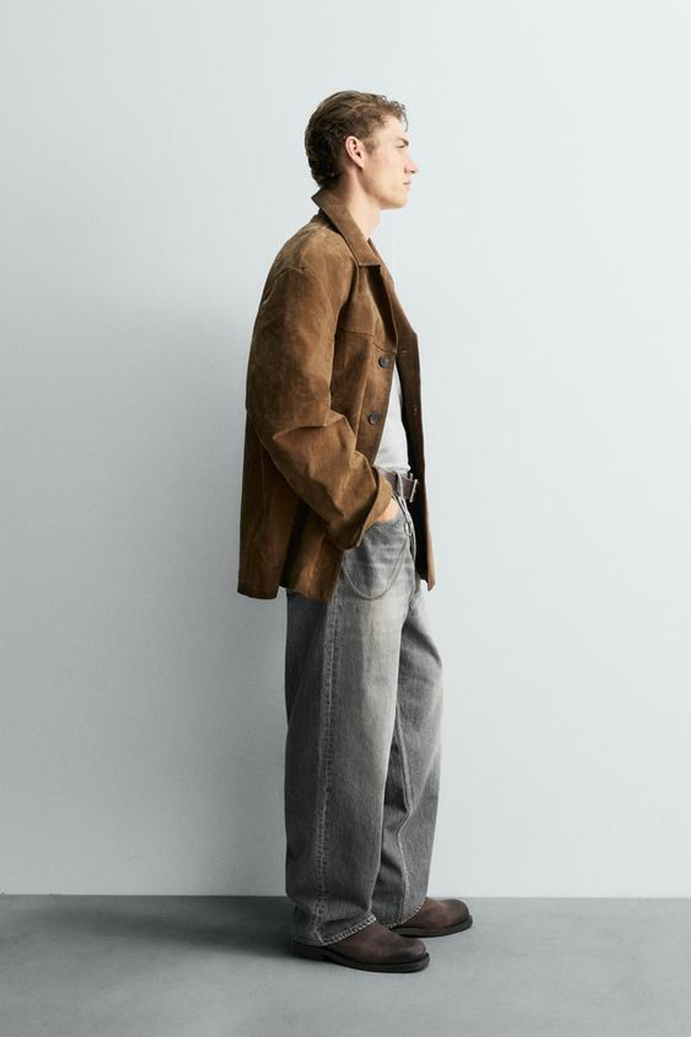 ZARA ДЖИНСЫ RELAXED STRAIGHT FIT - LIMITED EDITION, СЕРЫЙ