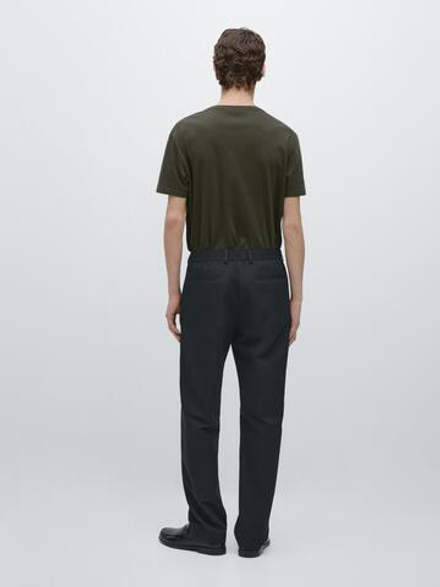 Massimo Dutti Хлопковые льняные брюки-джоггеры, темно-синий