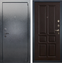 Входная металлическая дверь Лекс 3 БАРК Серый букле  №86 Ясень шоколад