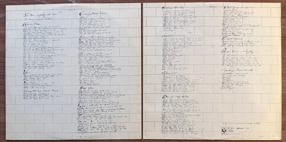 Pink Floyd - The Wall 2LP (Швеция 1979г.)
