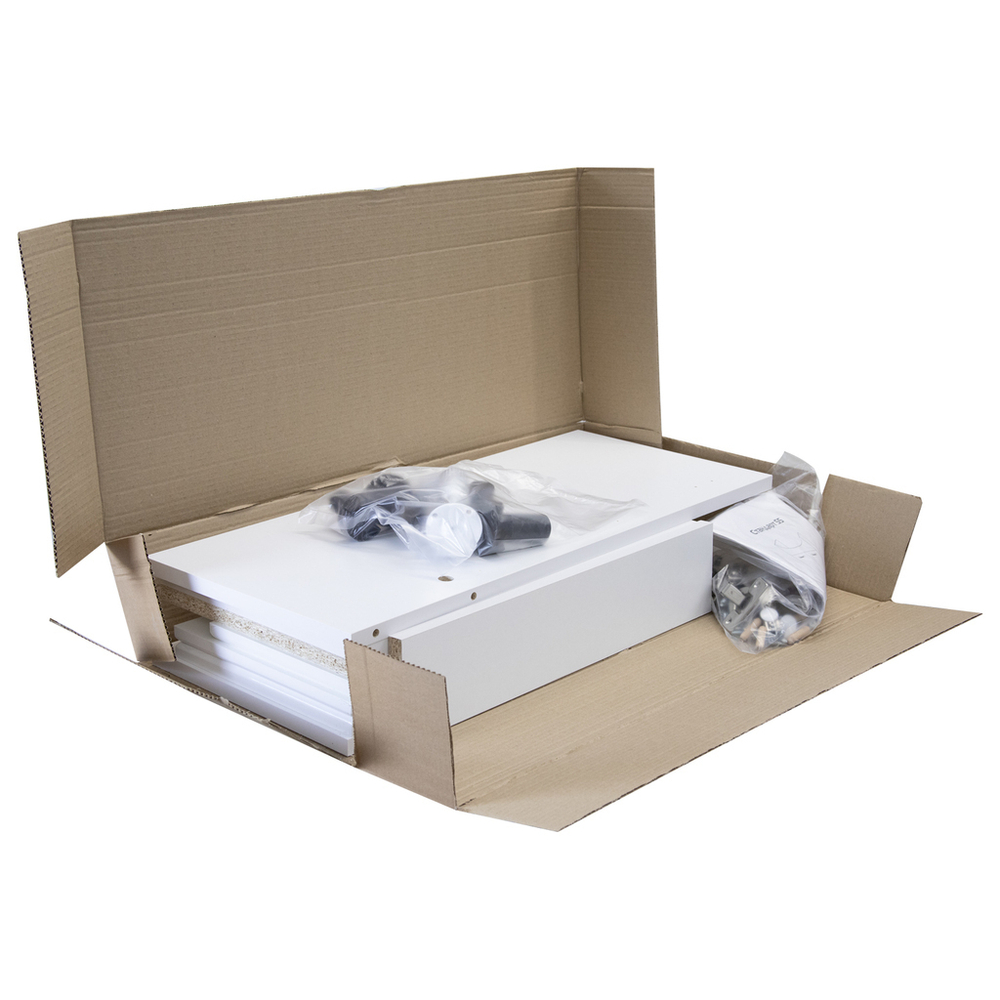 Тумба д/ванной "АлАн-55" белый 2 створки  под раковину Уют-55 (Rosa) (ЛДСП) (разбор)