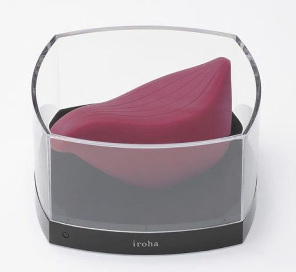 Бордовый клиторальный стимулятор IROHA TORI (Цвет: бордовый)