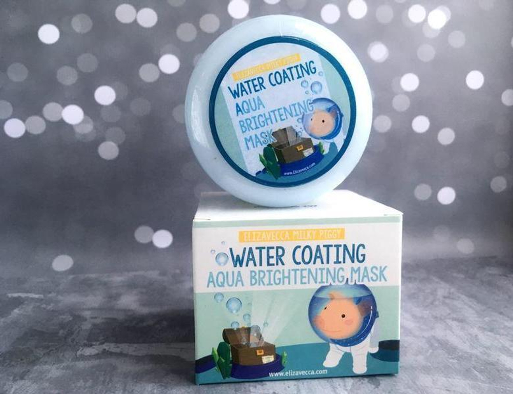 Elizavecca. Глубоко увлажняющая ночная маска с эффектом сияния кожи лица Water Coating Aqua Brightening Mask