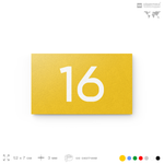 Табличка с номером 16 на дверь квартиры, для офиса, кабинета, аудитории, склада, желтая 120х70 мм, Айдентика Технолоджи