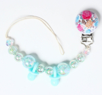 4155510 Держатель для пустышки «Бусинки», дерев., цвет бирюзовый