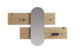 Вешалка Stripe L горизонтальная с зеркалом 60*160 см (натуральный дуб)