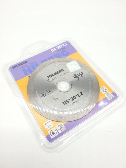 Диск алмазный отрезной сплошной Master Сeramic 115х20 мм Hilberg HM510