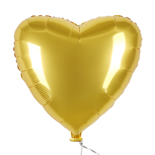 FM (18''/46 см) Сердце, Лимонный, Сатин, 1 шт.