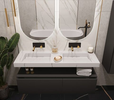 Раковина-столешница 140x46 см Armadi Art FLAT CALACATTA 859-140-CLCT