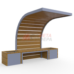 Навес Дуга с лавкой и цветочницами