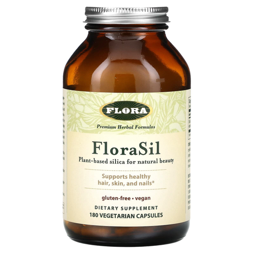 Flora, FloraSil, 180 вегетарианских капсул (9 мг в 1 капсуле)