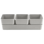 Кашпо для цветов пластиковое 0,45л 29,2*9,6см «Фиори» Трио серый жемчуг