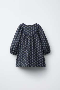 ZARA ПЛАТЬЕ С ЦВЕТОЧНЫМ ПРИНТОМ, СИНИЙ