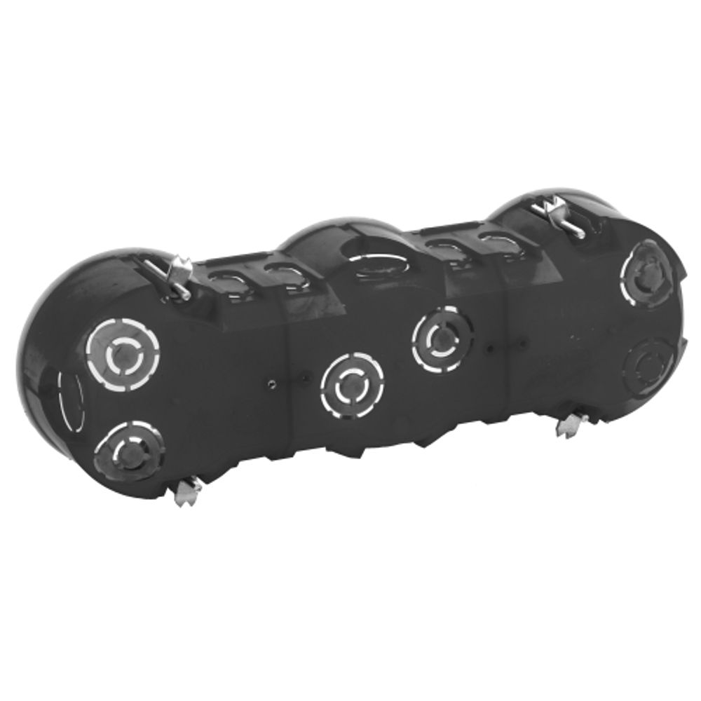 Коробка установочная ЭРА KUP-3-70-45 черная 3х местная 212х70х45мм для полых стен саморезы металлические лапки IP20