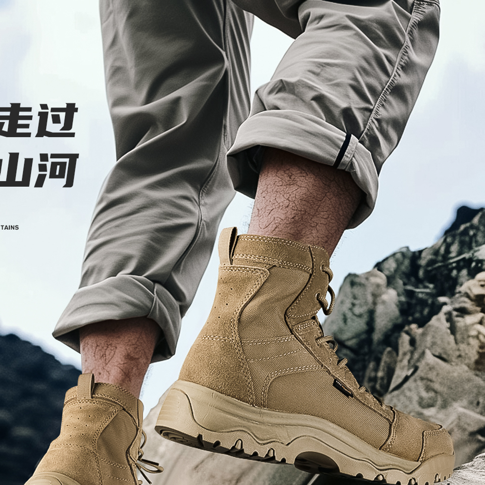 FFREE SOLDIER Slip Resistant Abrasion Resistant Mountaineering Shoes Unisex Combat Desert Boots