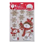 Наклейка новогодняя 22*37 см, 4 вида микс , пакет