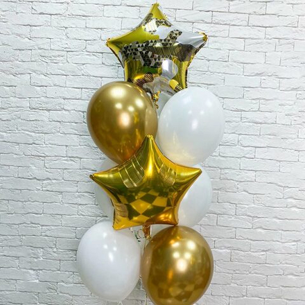 Композиция из шаров, Звезды золотые камуфляж