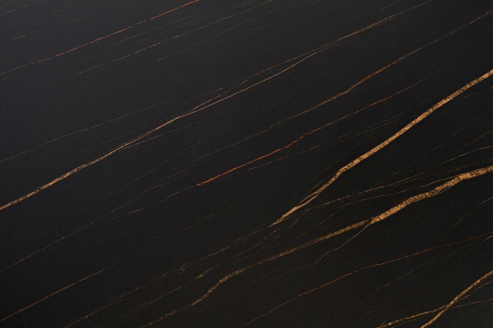 "Рио" стол из HPL 300х120см, цвет столешницы "черный мрамор", угол R3мм