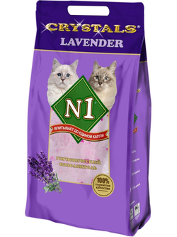 Наполнитель силикагелевый для кошачьего туалета N1 Crystals Lavender, 2 кг (5 л)
