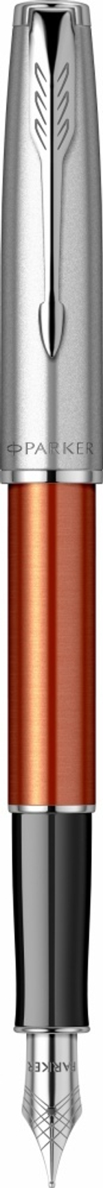 Перьевая ручка Parker Sonnet Essentials Orange SB Steel CT 2169228, перо: F, цвет чернил black, в подарочной упаковке.