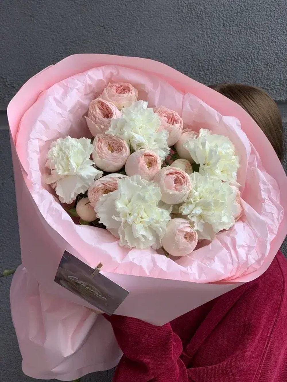 Букет цветов Клубничный йогурт