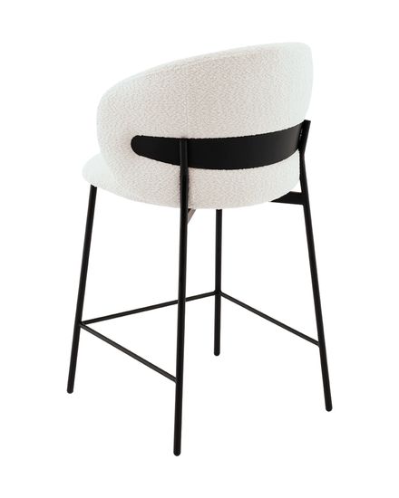 Стул полубарный Snow букле белый