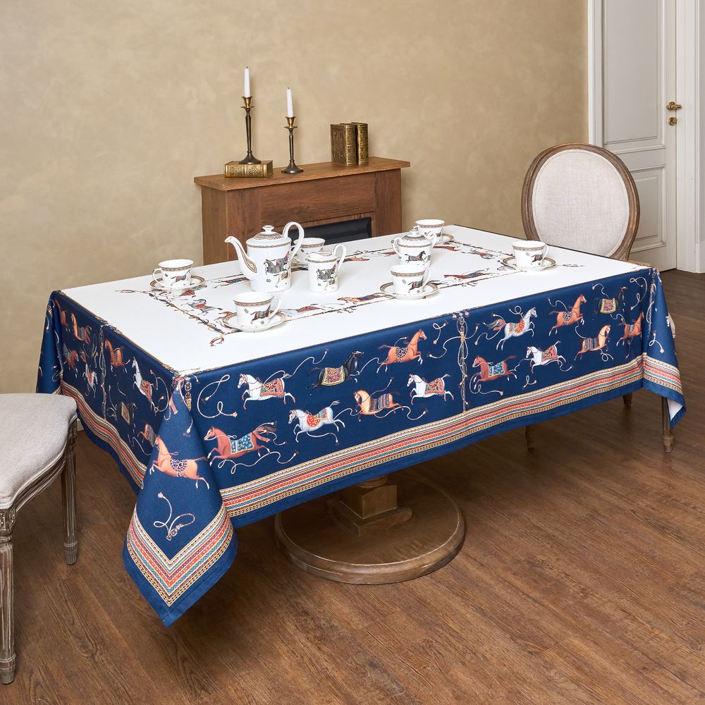 СКАТЕРТЬ "PASSAGE" 140Х180СМ ,БЕЛЫЙ, 100% ХЛОПОК С ПРОПИТКОЙ,ТВИЛ