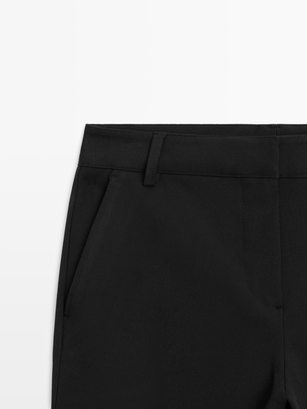 Massimo Dutti Брюки прямого кроя из высокотехнологичной ткани, черный