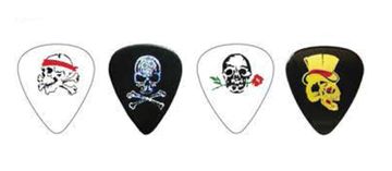 Упаковка медиаторов, 12шт, средние, рисунок «Черепа», D'Andrea RPSKM Skulls