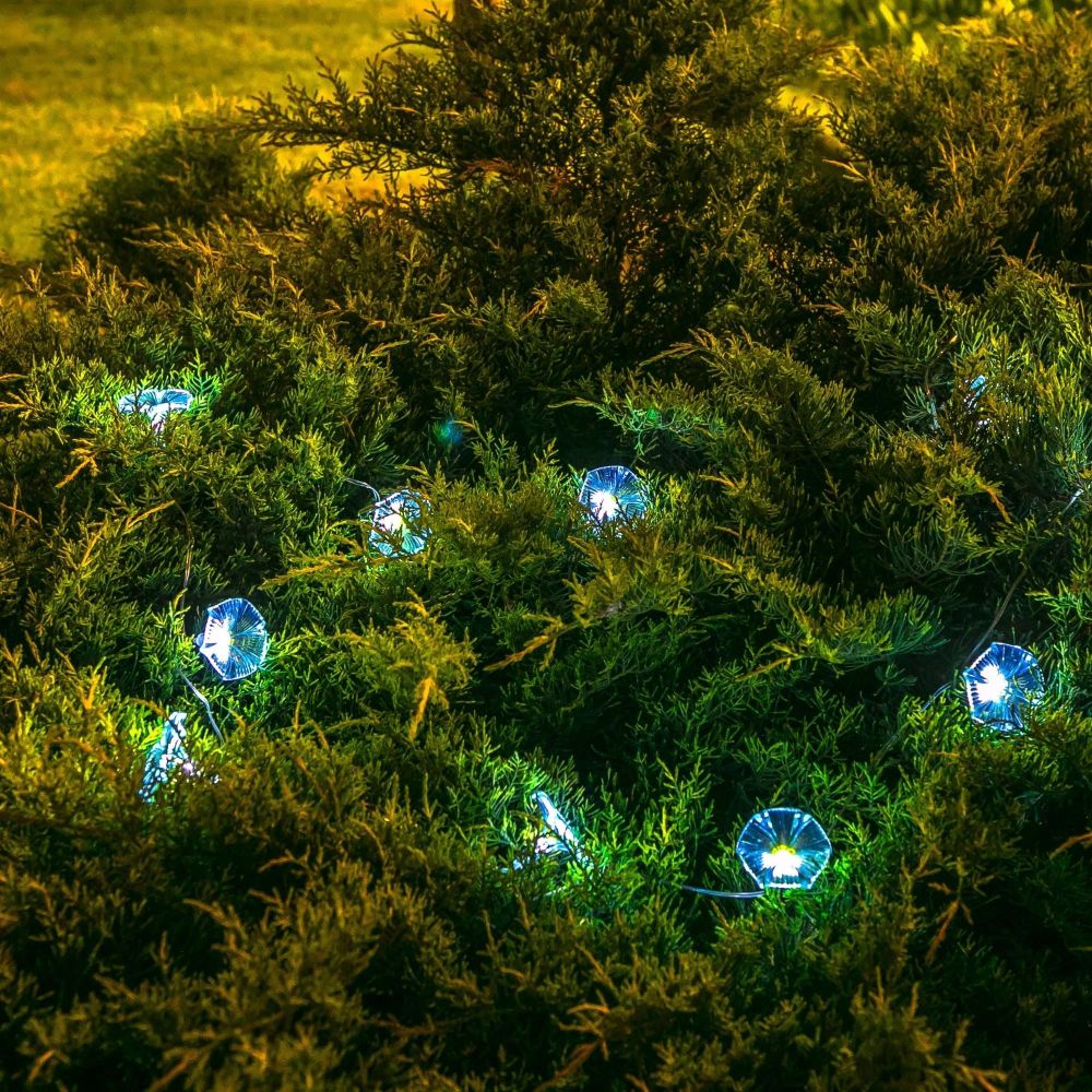 USL-S-136-PT2000 GLORYBIND Садовая гирлянда на солнечной батарее Вьюнок. 20 светодиодов. Белый свет. 1xАА Ni-Mh аккумулятор в-к. IP44. TM Uniel