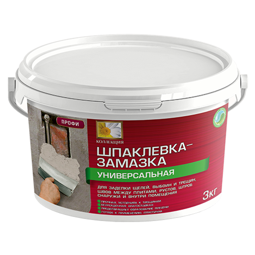 КОЛЛЕКЦИЯ Шпаклевка-замазка универсальная для выбоин и трещин 3кг (ИжСинтез)