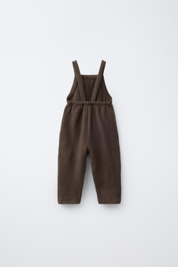 ZARA КОМБИНЕЗОН ИЗ МЯГКОЙ ТКАНИ, КОРИЧНЕВЫЙ