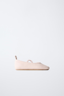 ZARA КОЖАНЫЕ БАЛЕТКИ, РОЗОВЫЙ