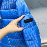 Голубой пуховик Диор Dior Oblique унисекс 💙