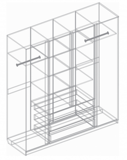 Шкаф четырехстворчатый "Трио" (пикар/бетон пайн темный)