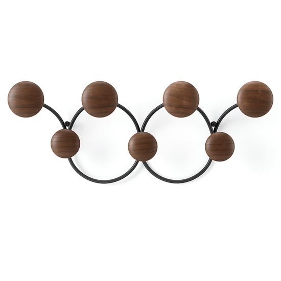 Вешалка настенная dotsy, черная/орех