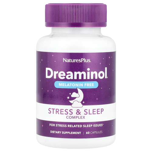 NaturesPlus, Dreaminol®, комплекс для борьбы со стрессом и улучшения сна, без мелатонина, 60 капсул