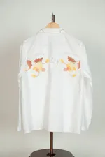 Купить Рубашка Soeurs с Осенними Аппликациями / Fall Applique Long Sleeve белая Рубашка Soeurs с Осенними Аппликациями / Fall Applique Long Sleeve белая