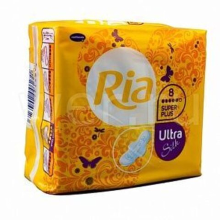 RIA Ultra Silk Sanitary Towels, 8 шт.,жен.гигиен.прокл., Ультра Супер Плюс