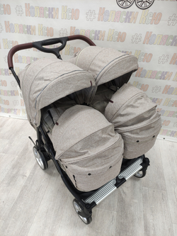 Коляска для двойни  CARRELLO  Connect CRL-5502 Cotton Beige