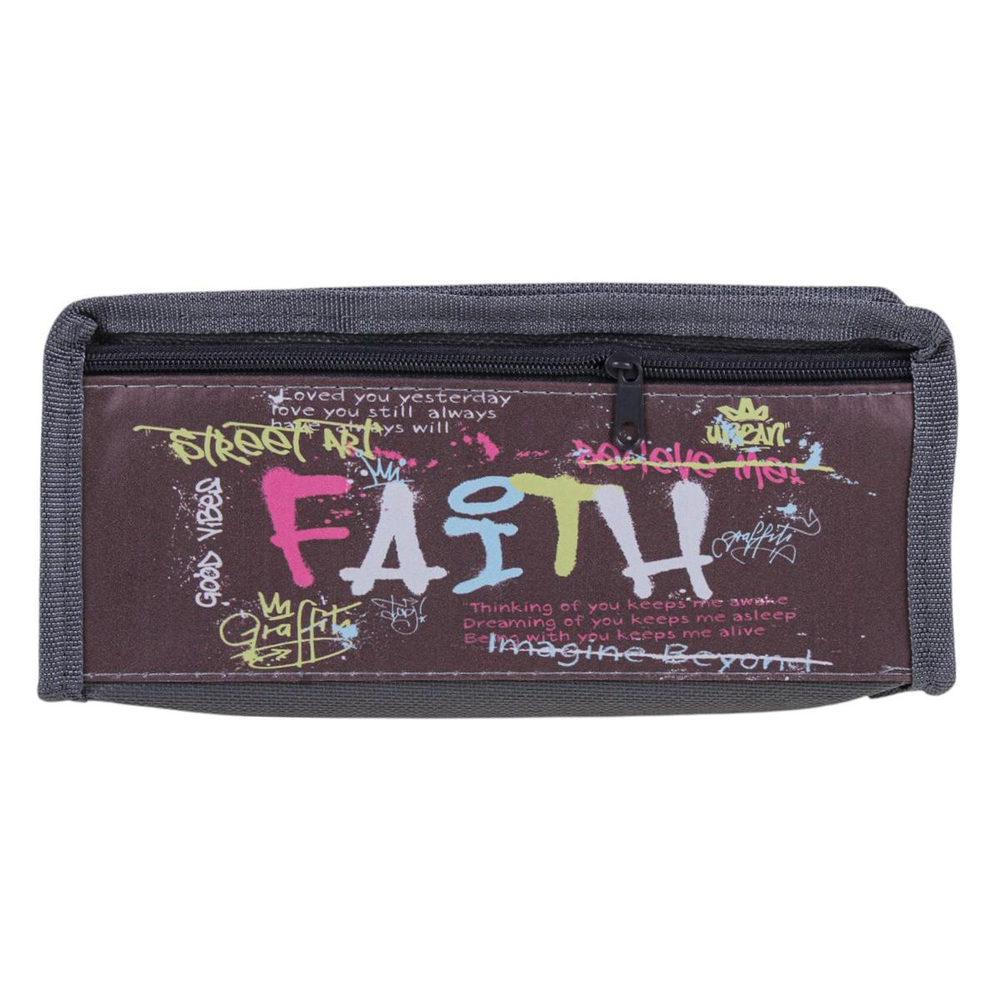 Пенал мягкий 2 отделения "Граффити" 3 цвета микс