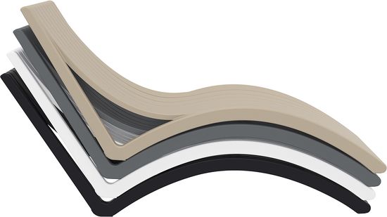 Шезлонг-лежак пластиковый Slim темно-серый Турция